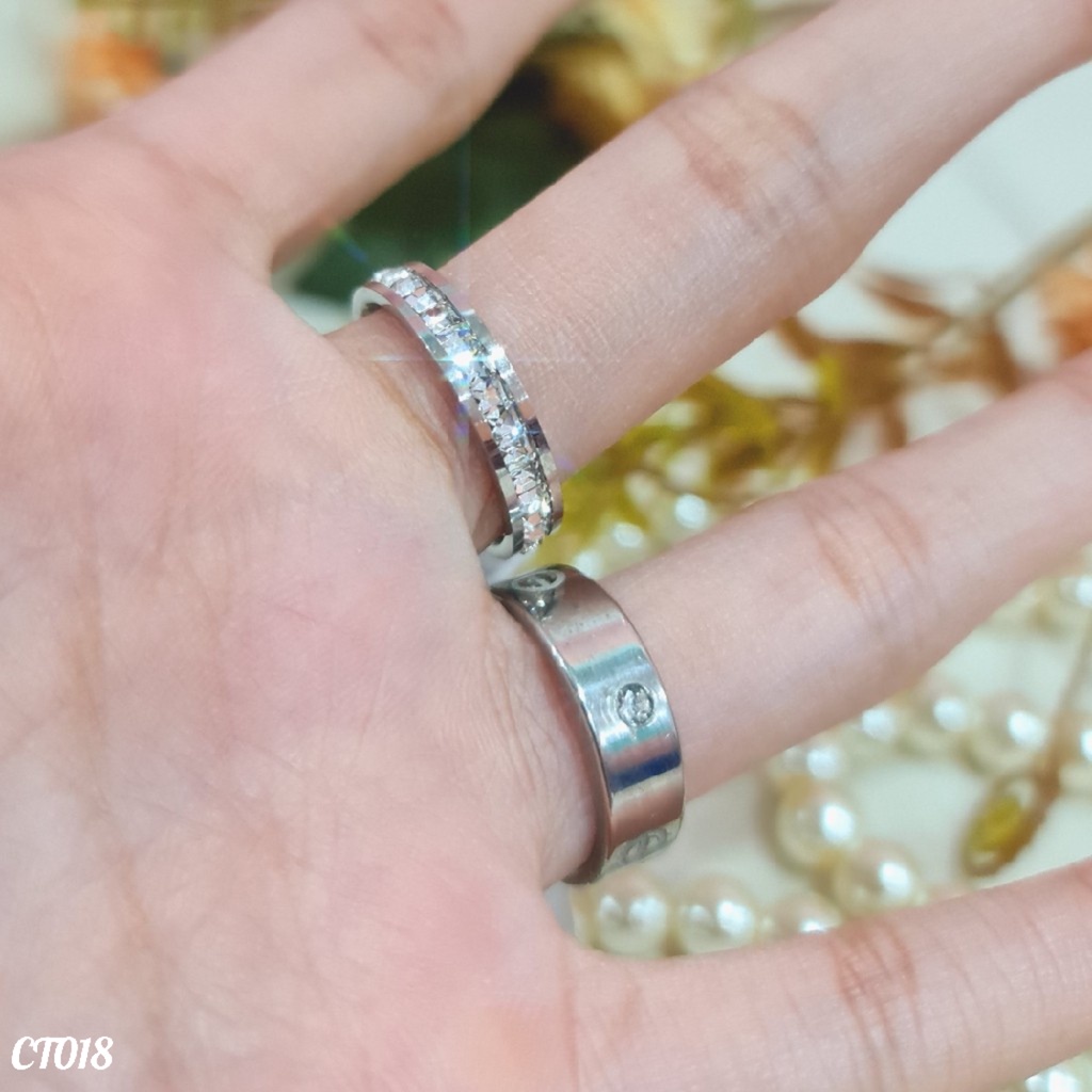 PGX Cincin Titanium Couple Tunangan Aksesoris Fashion Perhiasan Anti Karat - CT018