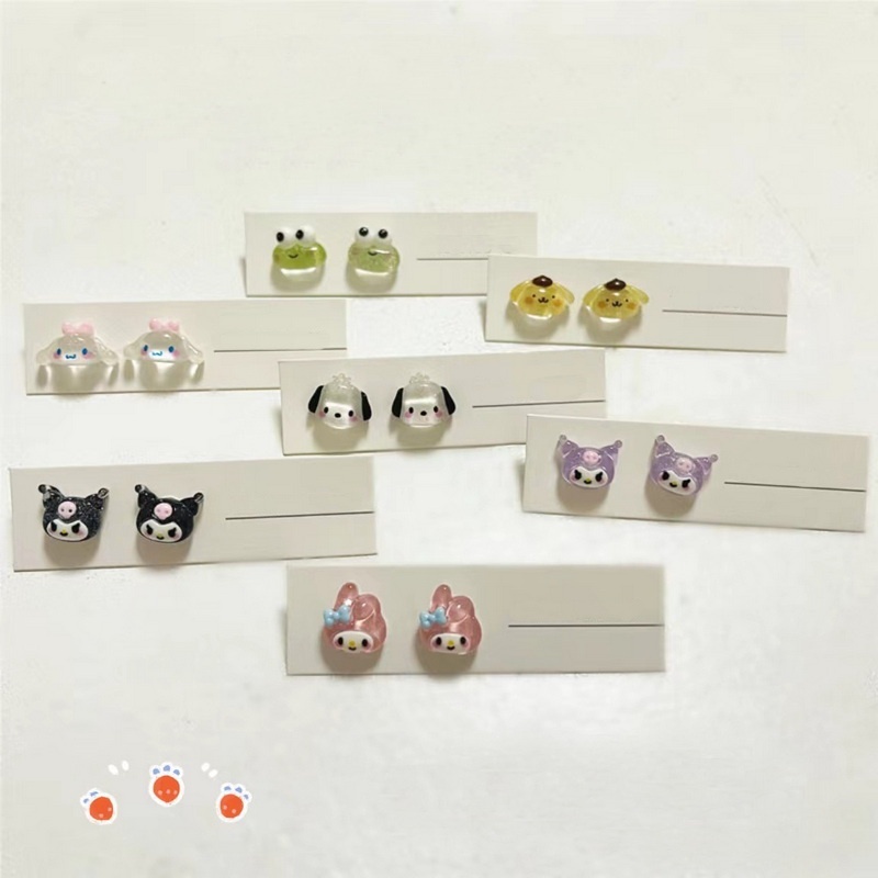 Anting Resin Fashion Merle Tikkulomi Kartun Hewan Stud Earrings Untuk Wanita Aksesoris Fashion