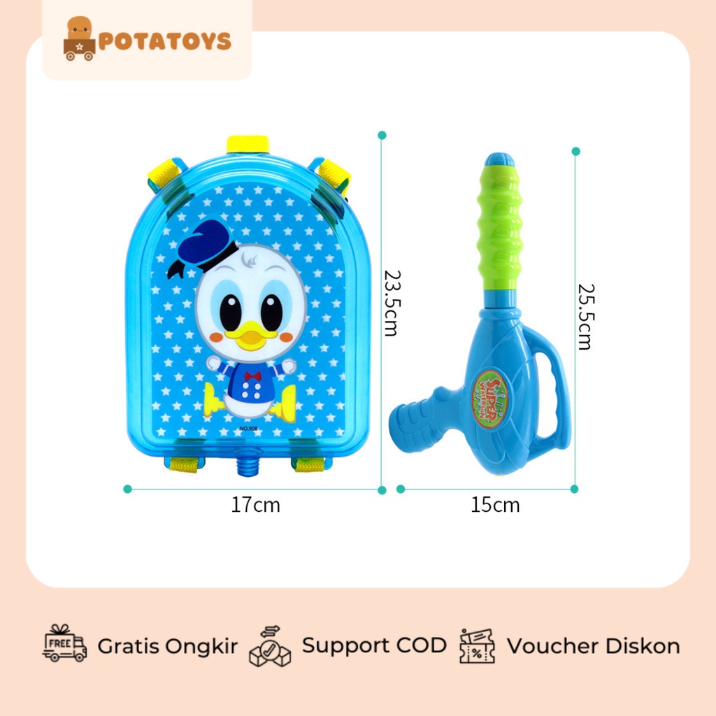 [ Potatoys ] Pistol Air Ransel Backpack / Ransel Pistol Air / Mainan Anak Pistol Air Ransel / Backpack Water Gun Toys / Mainan Pantai Outdoor