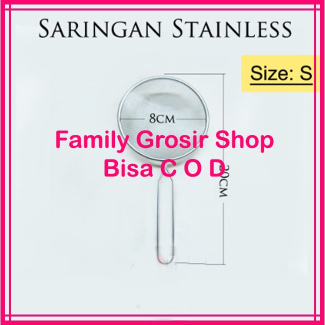 Saringan Stainless Diameter 8cm/10cm/12cm/14cm | Saringan Minyak | Saringan Teh