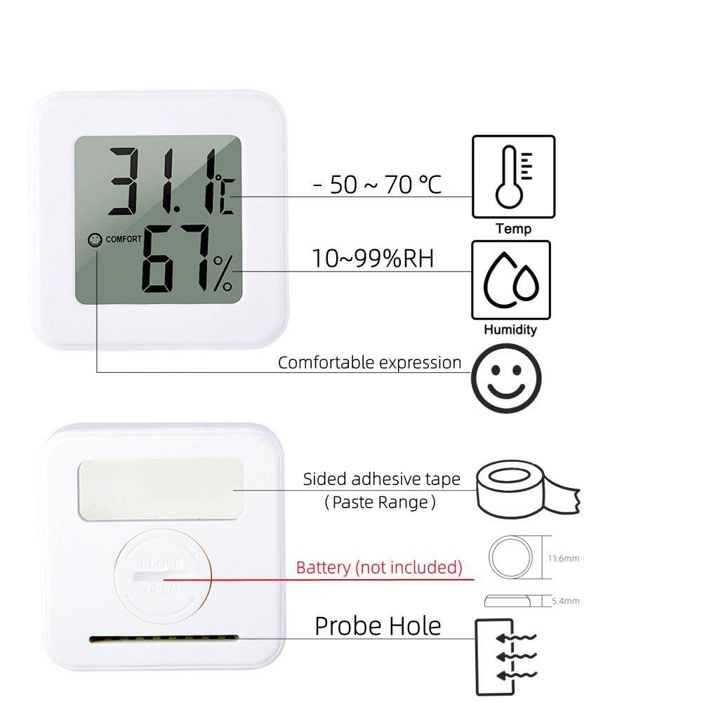 Lanfy Hygrometer Ruangan Wireless Mini LCD Pengatur Suhu Thermometer Sensor Suhu Termometer Elektronik Hygrometer