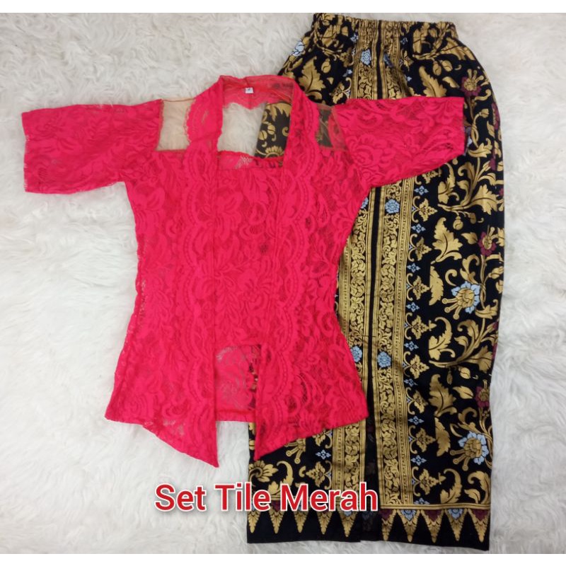 Setelan Kebaya Brukat Wanita Modern Setelan Kebaya Wanita Stelan Kebaya Tille Bet / Kebaya Tile Modern