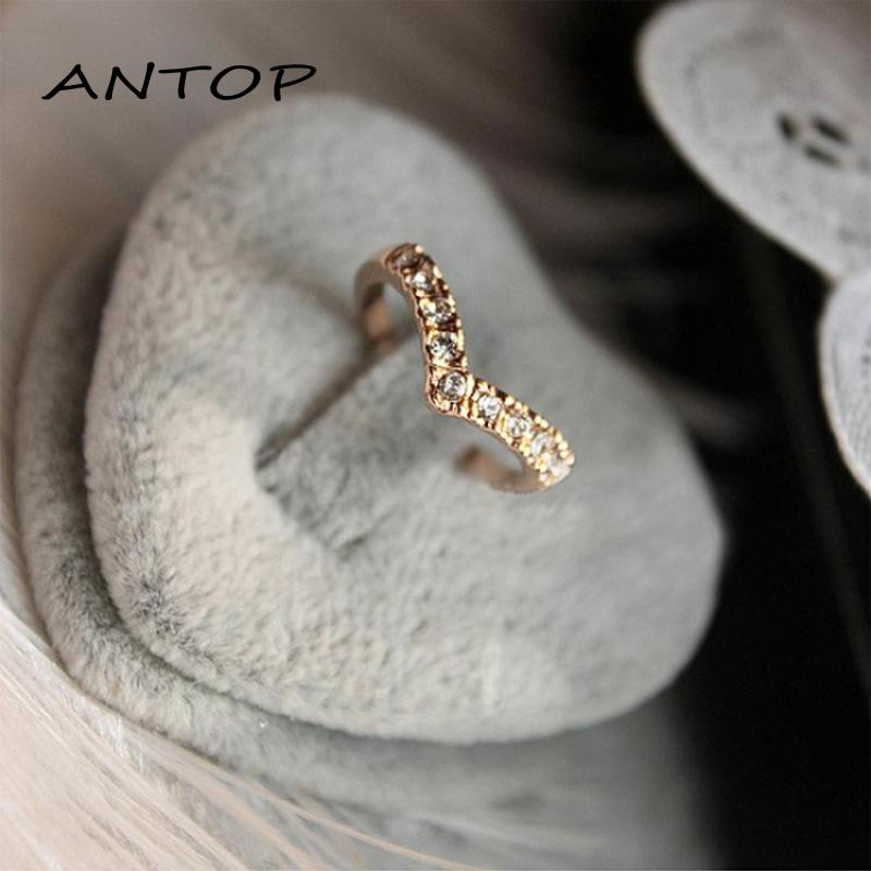 [Antop] Cincin Sederhana Penuh Berlian Cinta Cincin Ekor Berbentuk Hati Cincin Berlian