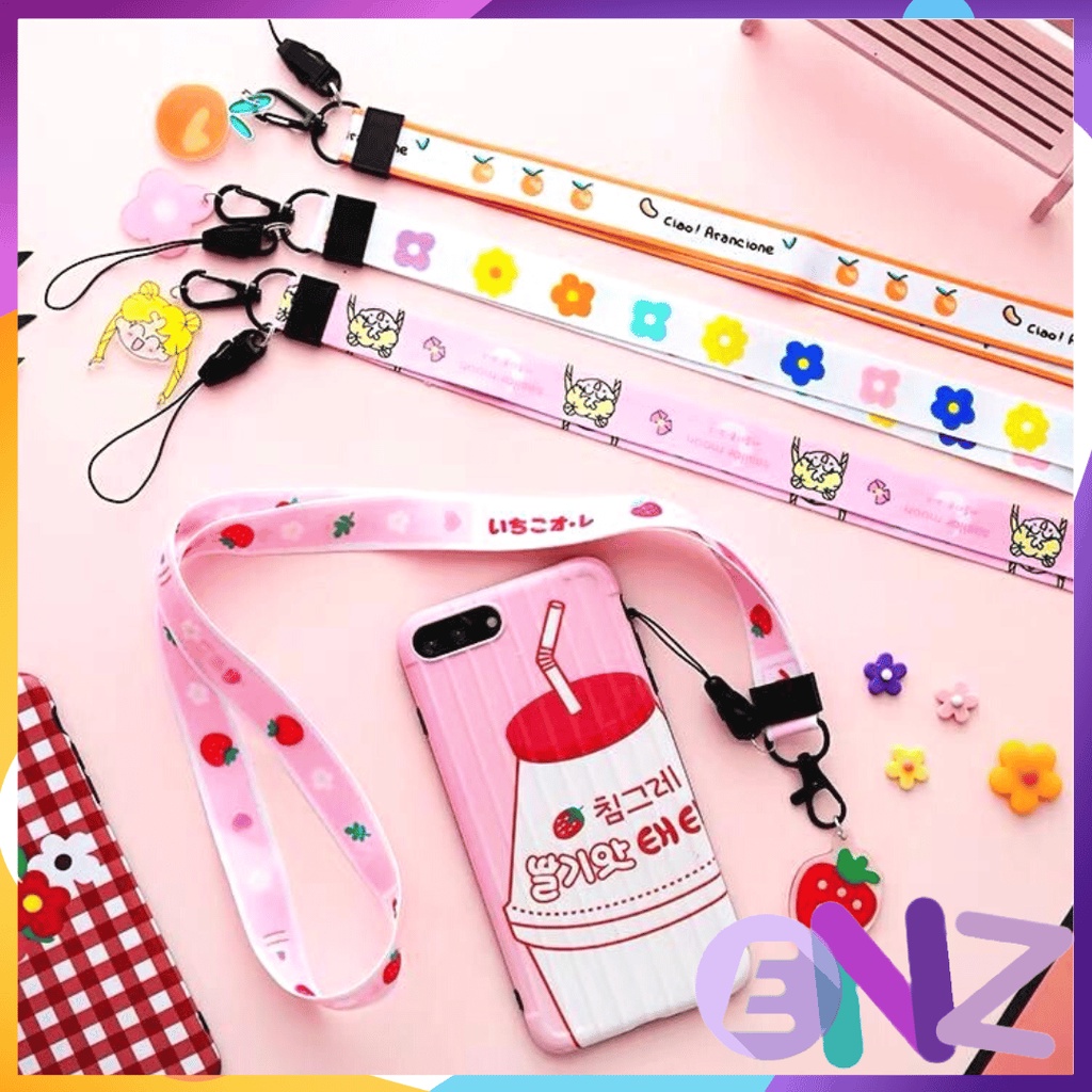 ENZ ® TALI GANTUNGAN HANDPHONE LANYARD MOTIF / TALI GANTUNGAN ID CARD UNIVERSAL PANJANG 45 CM 1263