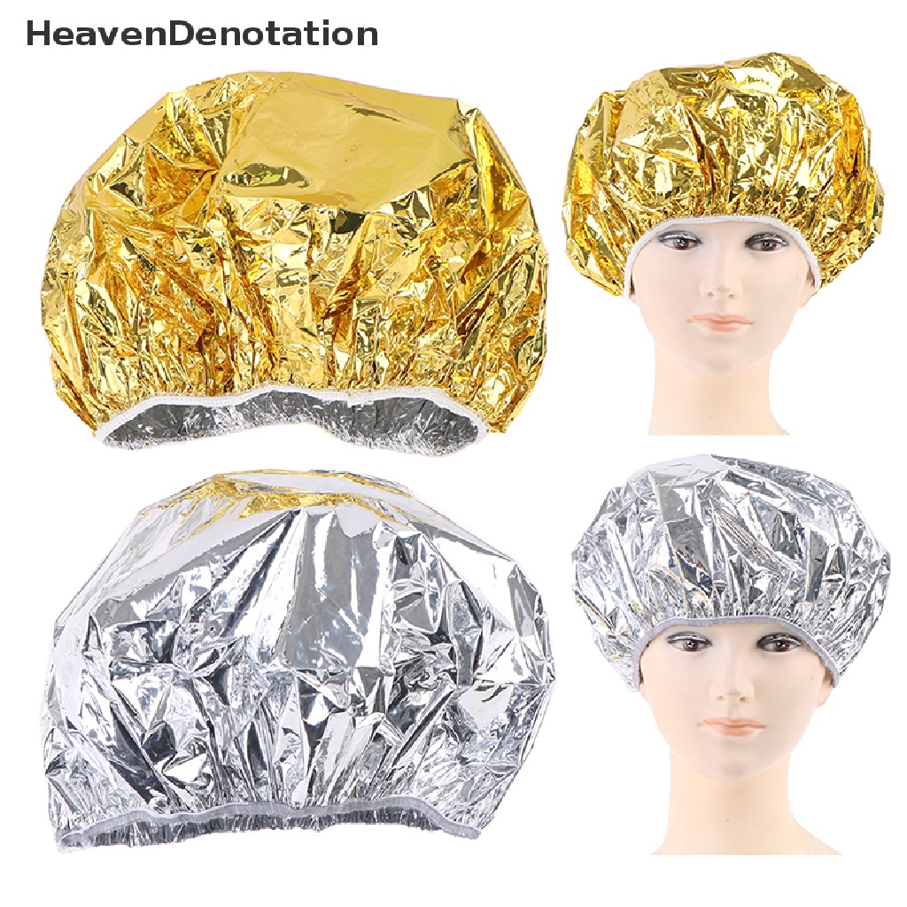 [HeavenDenotation] Shower Cap Peredam Panas Aluminium Foil Hat Topi Mandi Elastis Untuk Wanita HDV