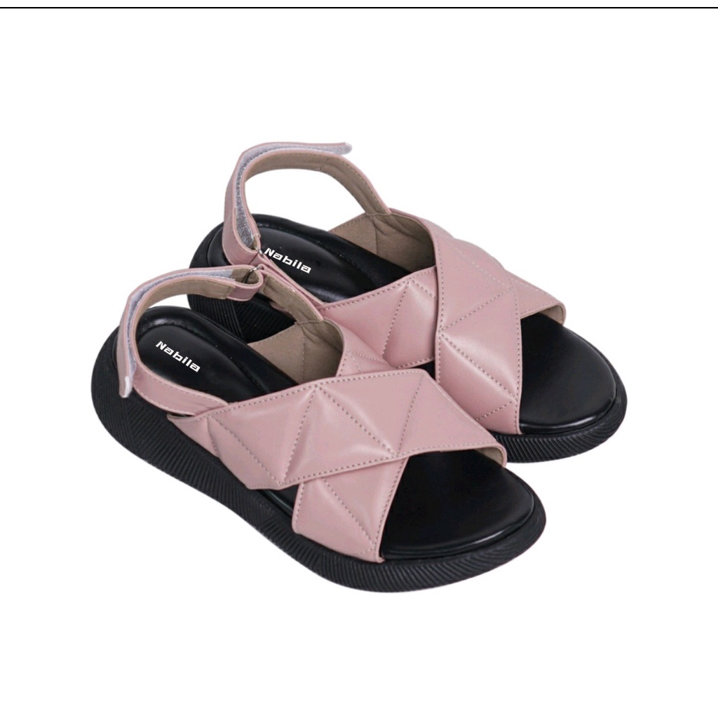 sandal wedges wanita terbaru 2023 model fashion silang