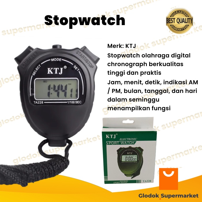 Stopwatch KTJ Sport Watch TA228 Stop Watch Genggam Digital