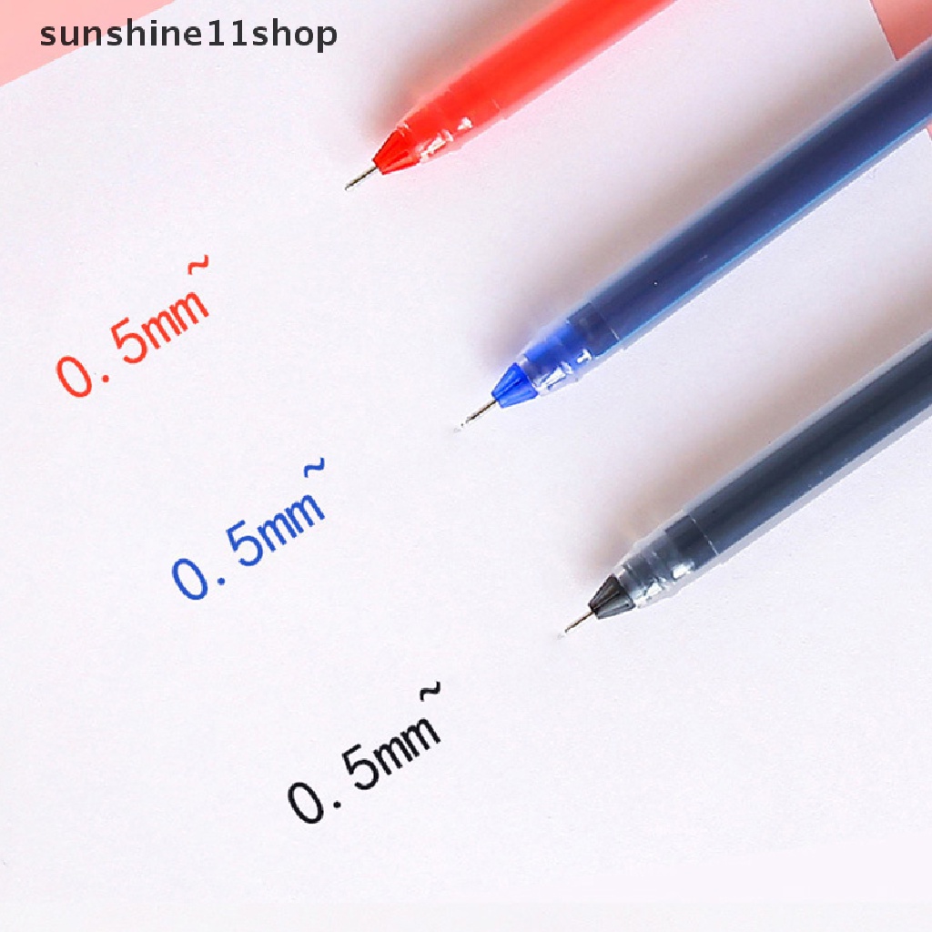 Sho 10Pcs 0.5MM Kapasitas Besar Gel Pen Sig Pen Sekolah Kantor Ujian Bisnis Wrig Siswa Pena Perlengkapan Alat Tulis N