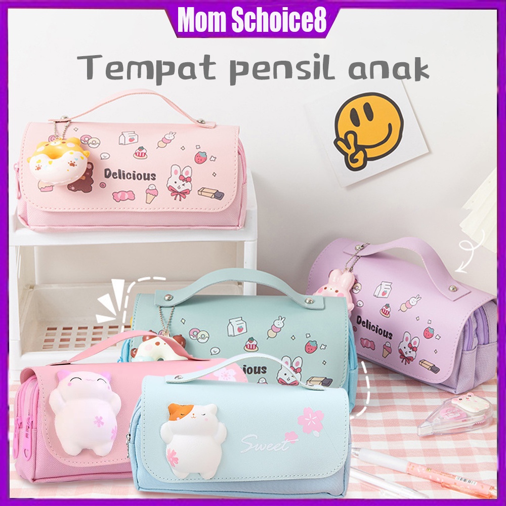 momschoice Kotak pensil besar dekompresi/tempat pensil anak/Pensil Case 3D Timbul multi-fungsi