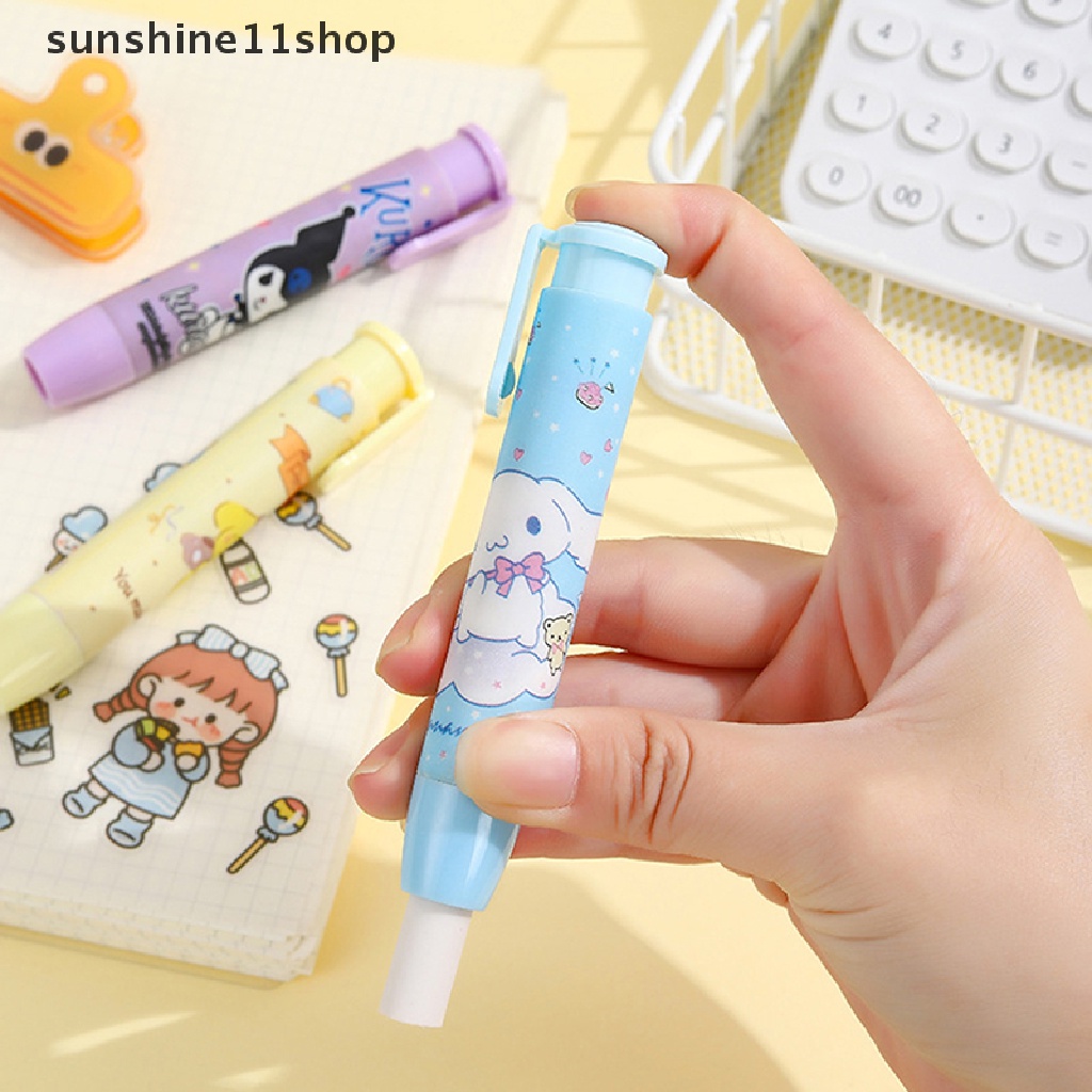 Sho Lucu Kreatif Ditarik Penghapus Kartun Kawaii Manis Menekan Penghapus Pensil Karet Lembut Refill Core Untuk Anak-Anak Art Wrig Erasers Pen Alat Tulis Kantor N