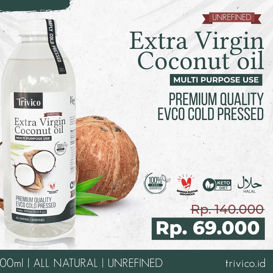 

۩ TRIVICO PREMIUM / E 1 LITER / MINYAK KELAPA MURNI 100% / COCONUT OIL - 1LITER 1000ML ☚