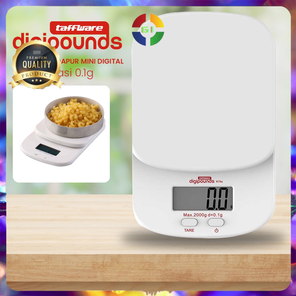 Timbangan Dapur Mini Digital Scale 2kg Akurasi 0.1g White