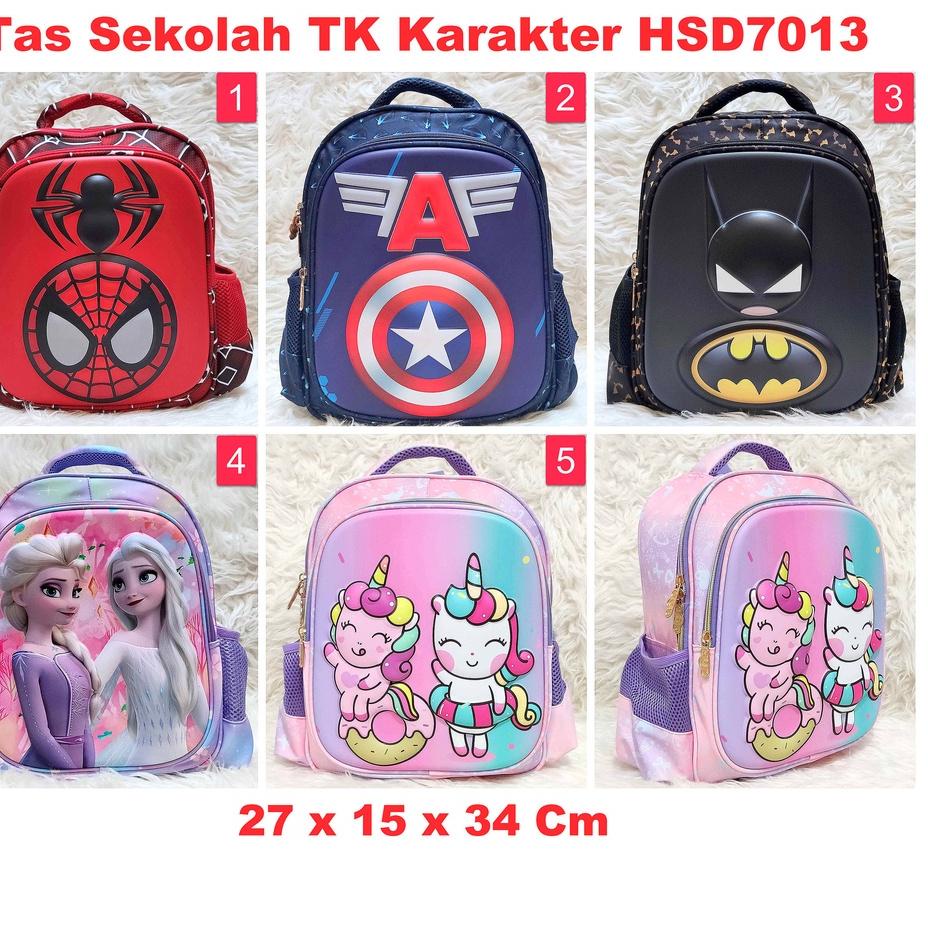 ☝ Tas Ransel Sekolah Anak TK Karakter Spiderman Frozen Unicorn HSD7013 toko-asemka ❋