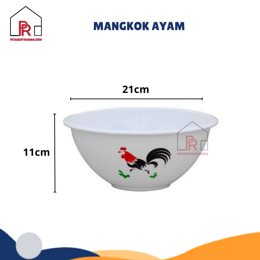 Mangkok Plastik Ayam Warna Putih / Mangkuk Dapur Tempat Sayur &amp; Makanan