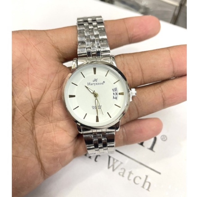 Jam tangan wanita Haryxson tanggal aktif anti air-Rantai silver