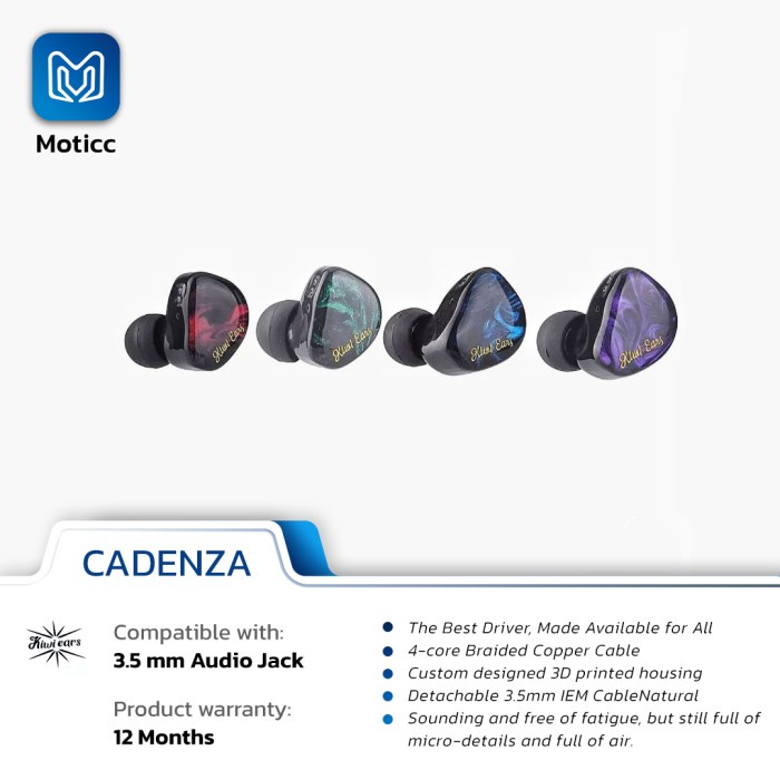 KIWI EARS CADENZA 10mm Beryllium Diaphragm Dynamic Driver Earphone