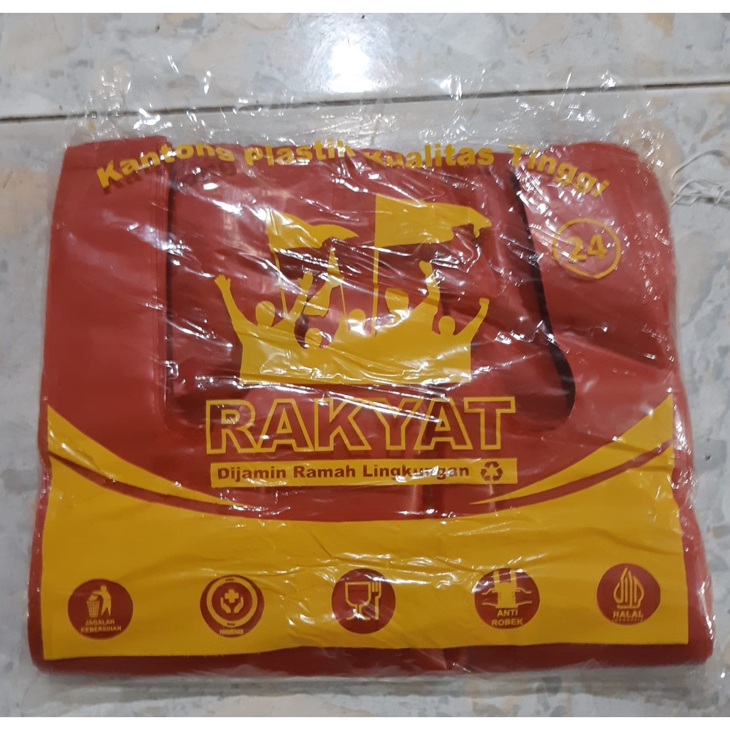 Kantong Plastik Kresek Merah Berat 400gr Ukuran 17 24 28 35 40 Bahan HDPE