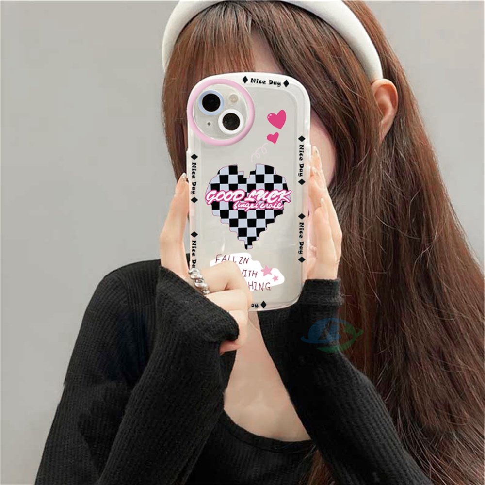 Oppo A17 A77S A57 2022 A15 A16 A16K A54 A53 A12 A5S A7 A3S A31 A52 A83 A92 A37 F9 A1K F1s Kotak Hitam Putih Graffiti Love Soft TPU Phone Case Binteacase