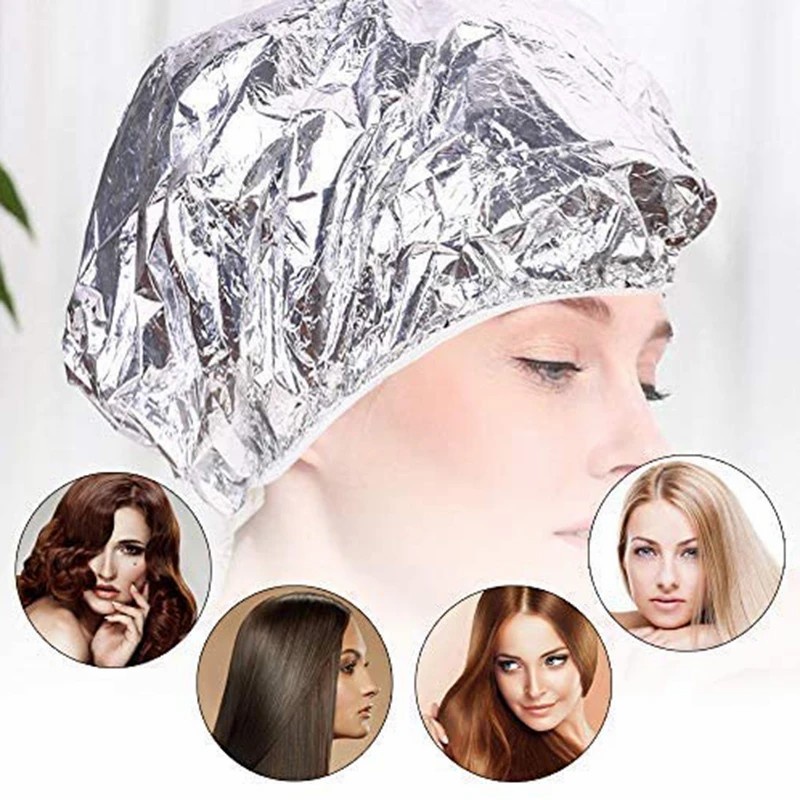 [Harga Grosir] 1PC Reusable Aluminium Foil Topi Penguapan Masker Rambut Deep Conditioning Dyeing Hat Bahan Insulasi Panas Topi Mandi Elastis Untuk Kamar Mandi Salon Rambut