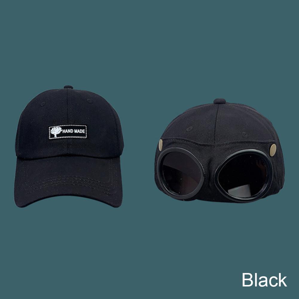 Timekey Topi Kacamata Mundur Kepribadian Fashion Topi Baseball Adjustable Katun Topi Kasual Keren Topi Matahari Luar Ruangan Y6Z2