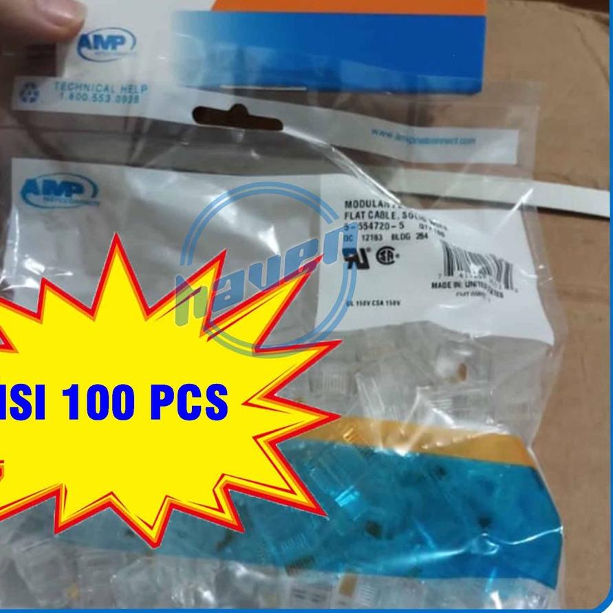 ❅ Rj45 Cat6 Konektor Rj45 Cat6 AMP Konektor LAN Cat6 AMP Connector Rj45 Cat6 AMP LAN Konektor ♨
