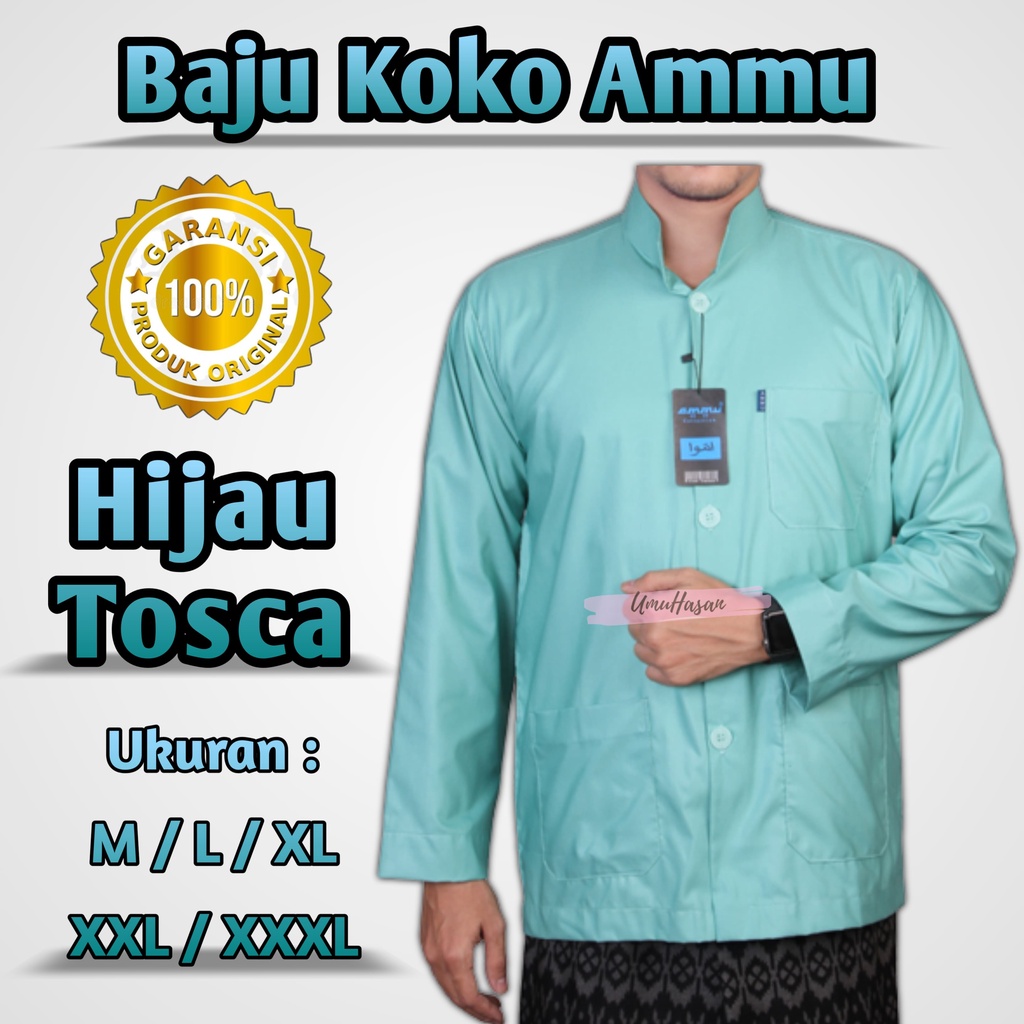 Baju Koko Ammu Hijau Tosca Baju Koko Ammu Baju Koko Pria Dewasa