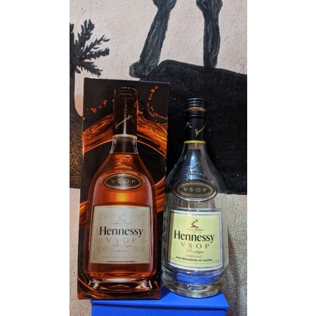 botol bekas minuman import Hennessy vsop ( On Box ) | hiasan rumah Free packing aman