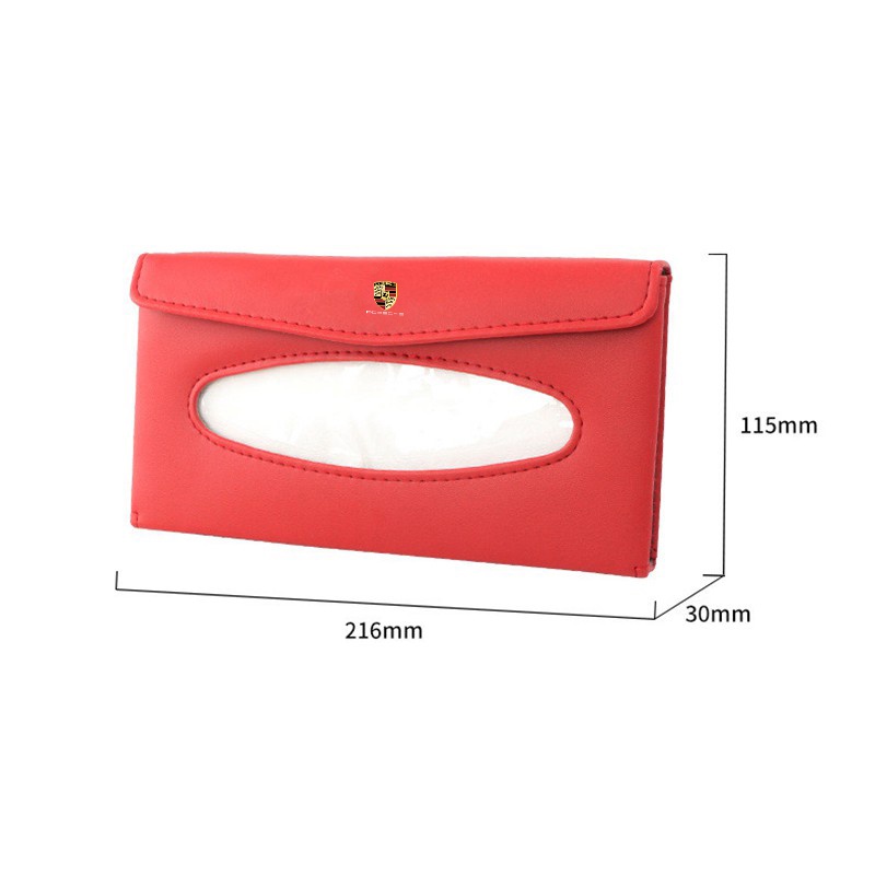 Tempat Penyimpanan Tisu Sun Visor Mobil Porsche Auto Paper Towel Leather Tissue Box Untuk987Cabe958 911