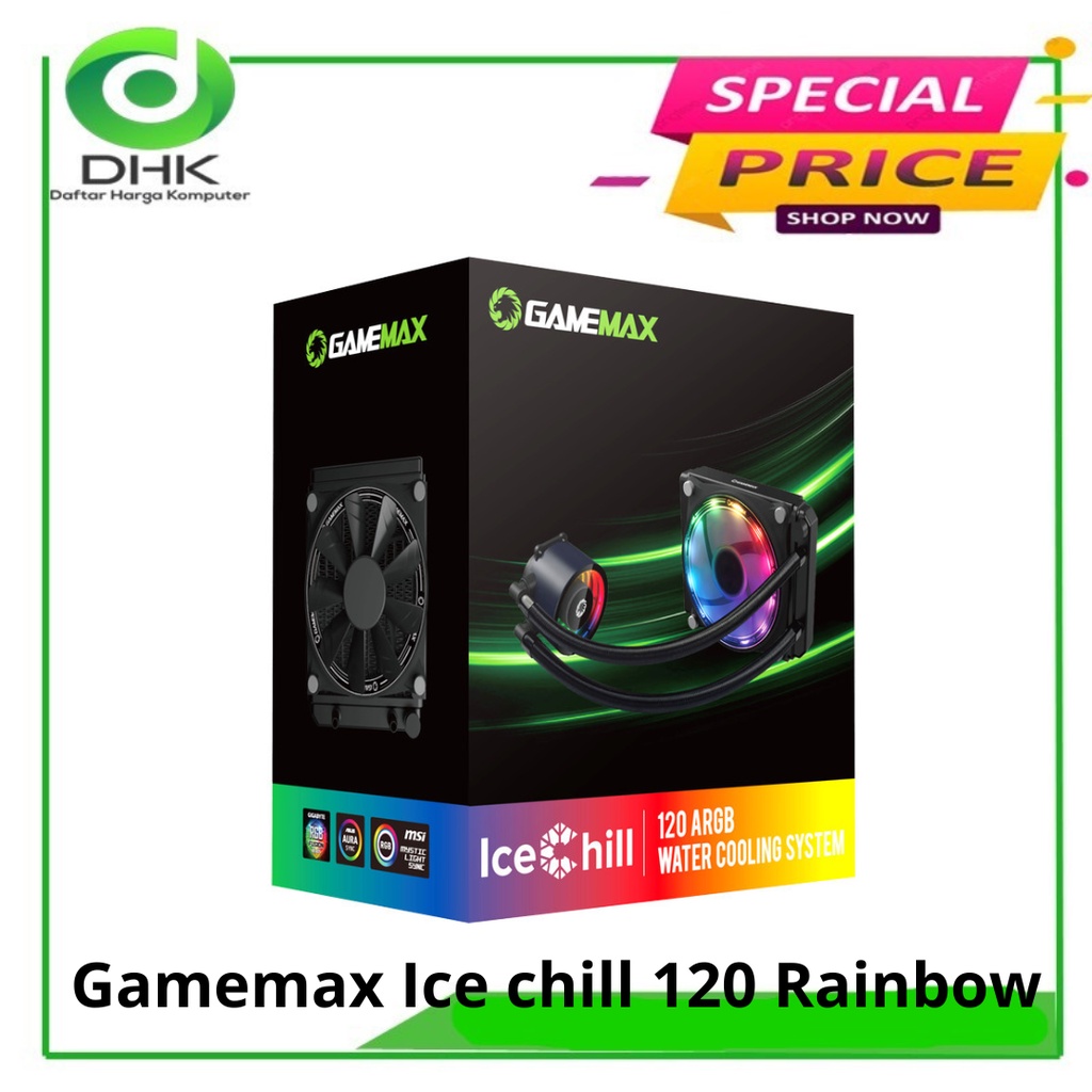 GAMEMAX CPU COOLER ICE CHILL 120 RAINBOW ARGB Aura Sync AIO