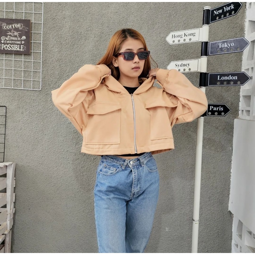 Sweater Wanita LUISA JACKET Outfit Ala Korean Fashion Terkini Style Kekinian Outerwear Kasual