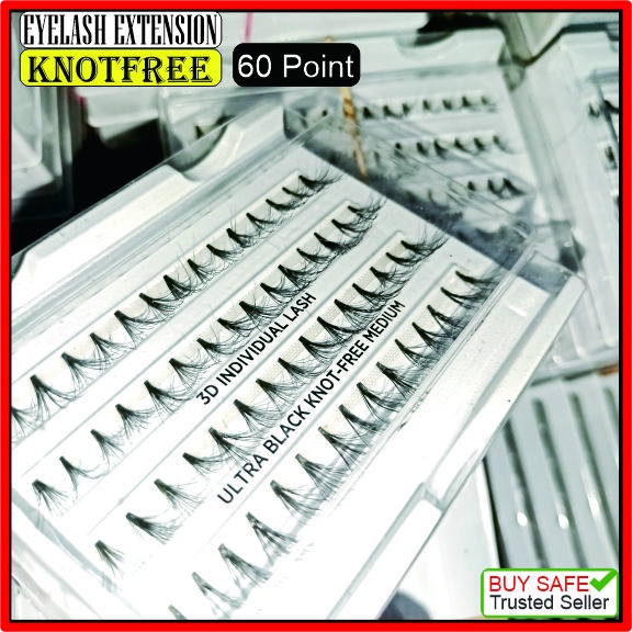 Eyelash Extension KNOT FREE 60 HELAI Bulu Mata KNOTFREE Kualitas Export Pocket Size Ringan Lembut