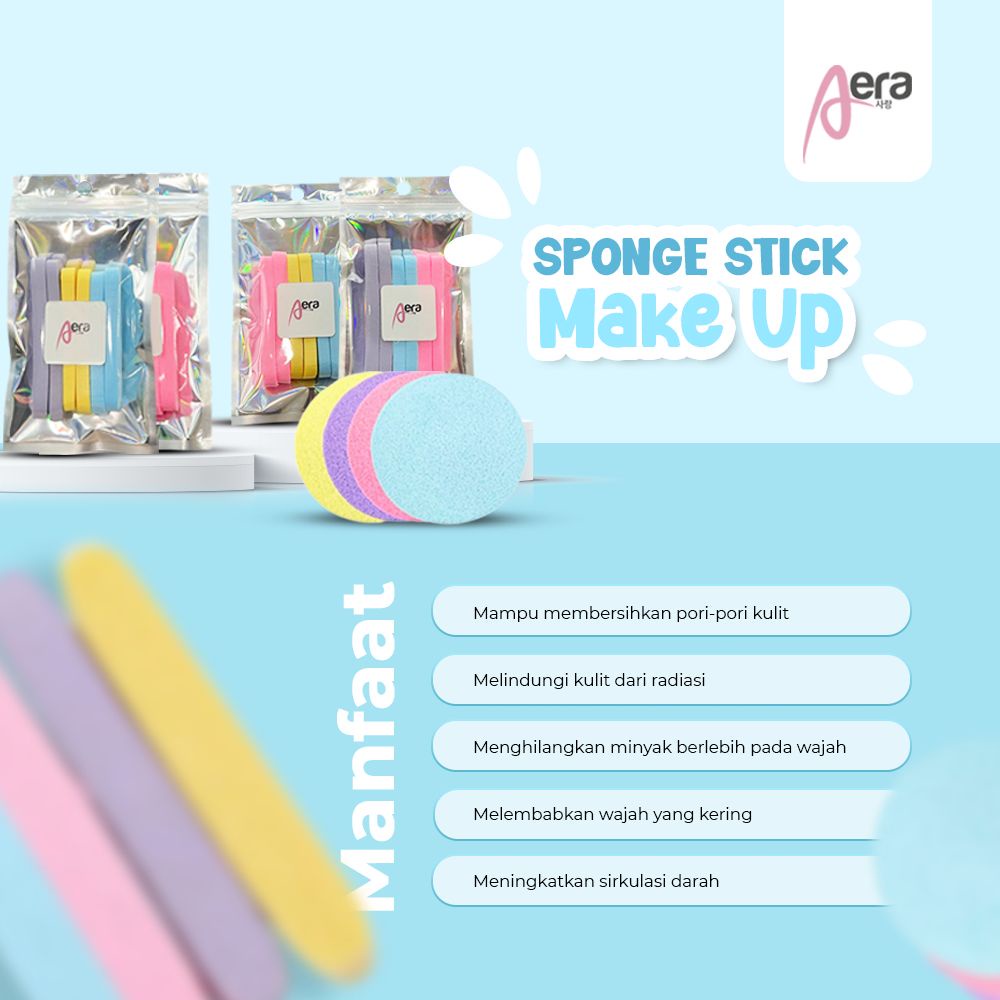 Facial Cleanser 6pcs Compressed Facial Sponge - Spon Kentang - AERA Sponge Stick Fries