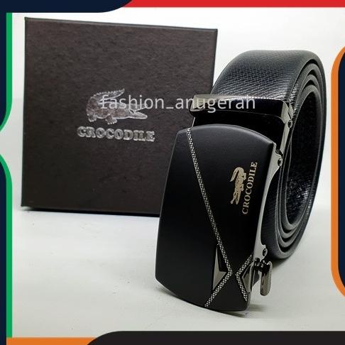 IKAT PINGGANG CROCODILE MODEL REL SABUK BELT PRIA KULIT ASLI LEATHER