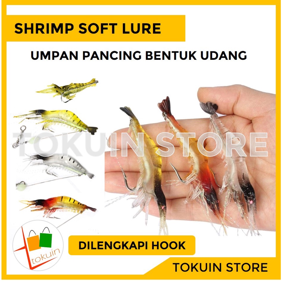 Shrimp Fishing Lure Bait Umpan Casting Mata Pancing Udang Mancing Ikan