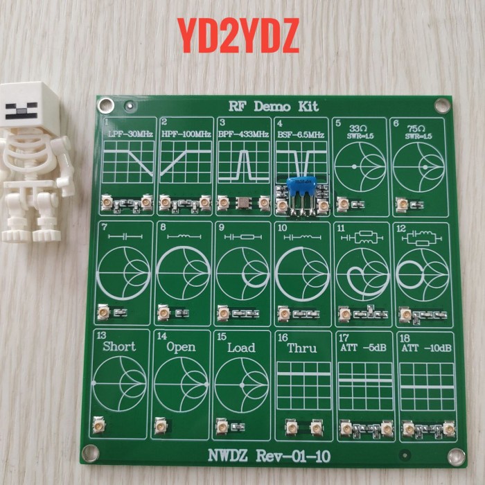 modul rf demo kit analyzer nanovna vna litevna test filter attenuator board nanovna-f lpf bpf smith chart impedansi antena antenna pcb open short load