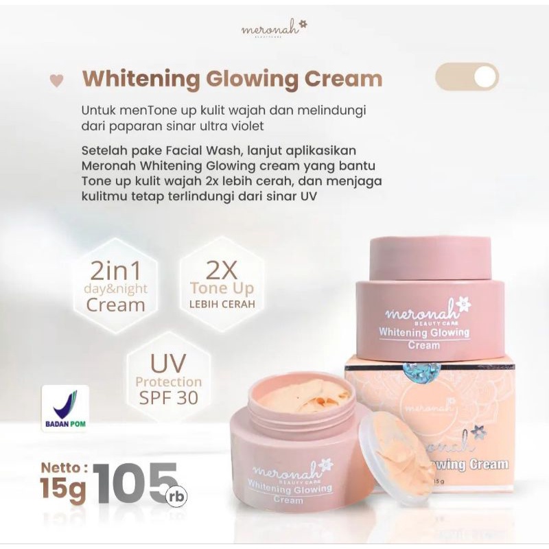 CREAM MERONAH GLOWING WHITENING 2 IN 1
