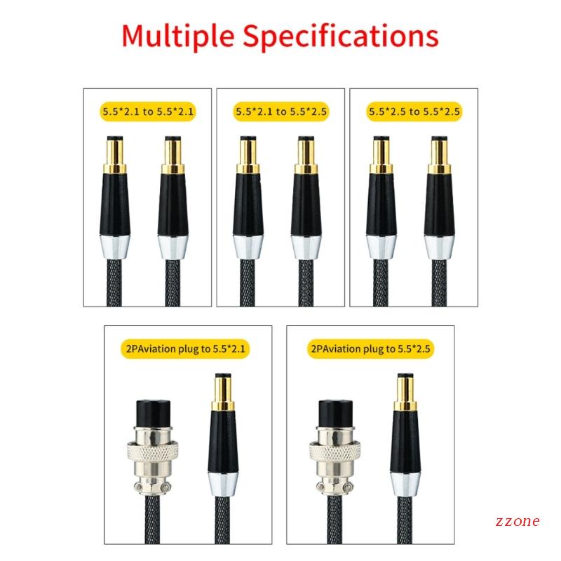 Zzz DC 2.1 2.5 2P Aviation Power Supply Cord Plug Jack Konektor Kabel Ekstensi