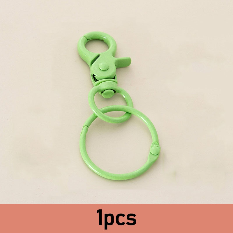 1pcs Color Baking Paint Candy Color Open Ring Lobster Ring Gantungan Kunci DIY Discovery Making Key Chain