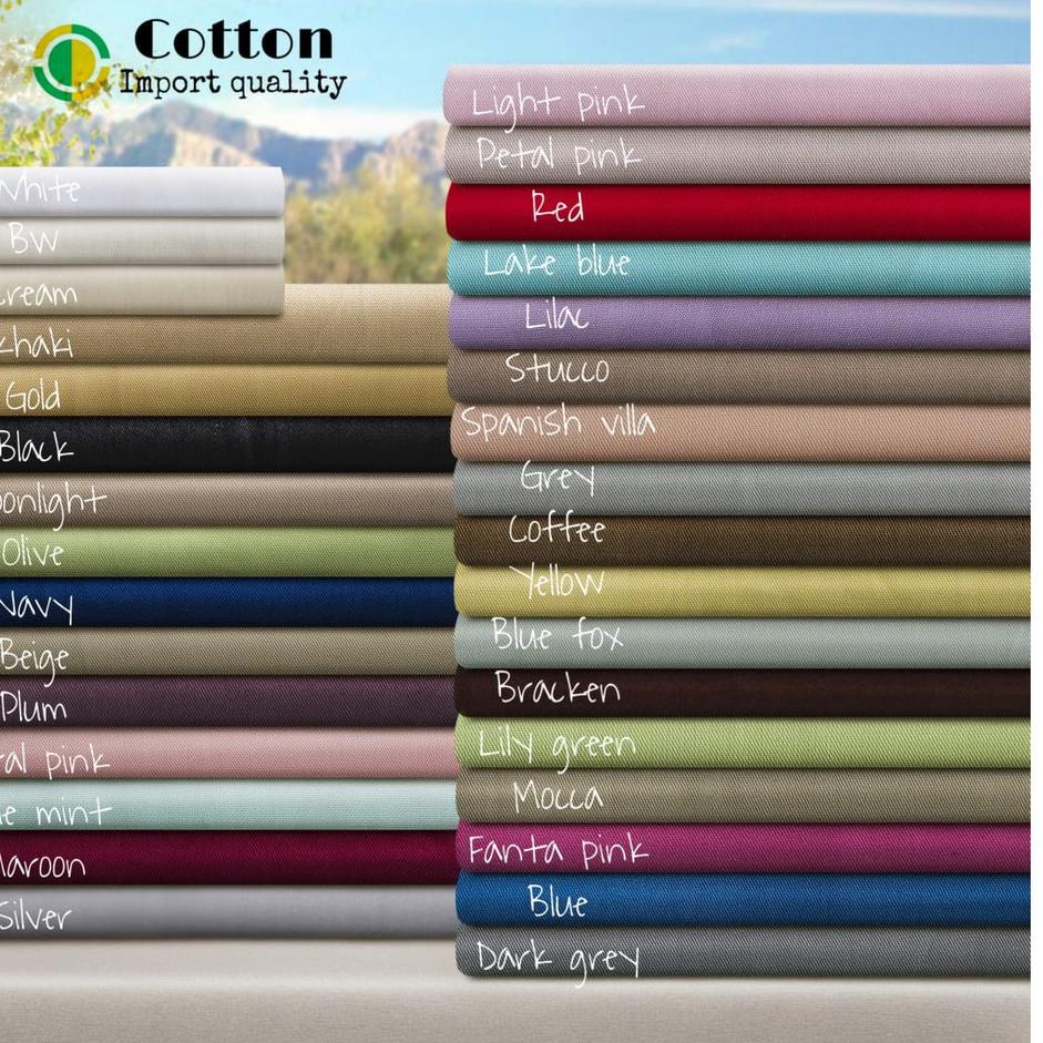✷ Bahan Kain Katun Jepang Polos Meteran / Kain Sprei / Kain hotel ℗