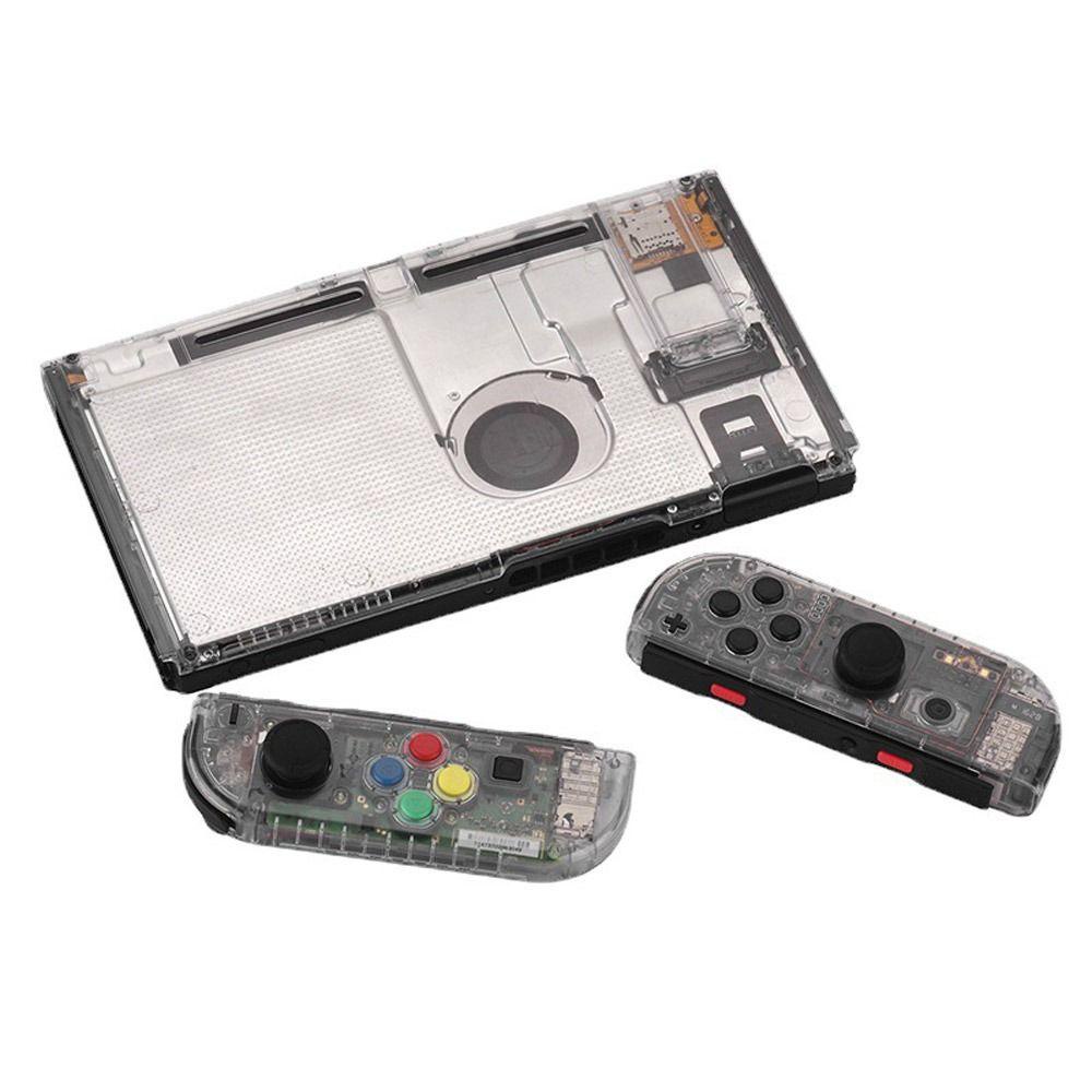 POPULAR Casing Konsol Game Populer Transparan DIY Bagian Pengganti Plat Belakang Untuk Joycon Casing Pelindung Untuk Nintendo Switch