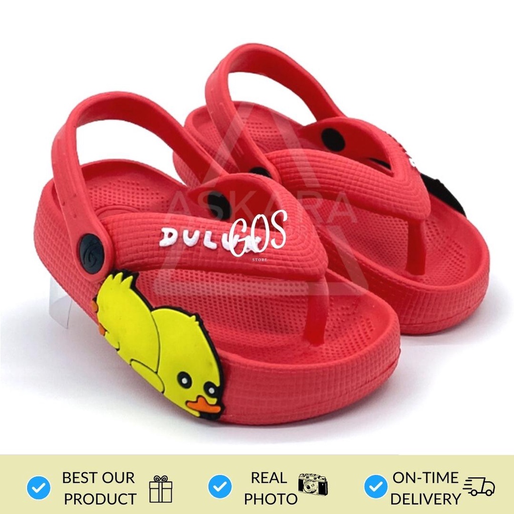 gof DULUX 510E Sandal Anak Perempuan Model Jepit Tali Belakang karakter Duck Lucu