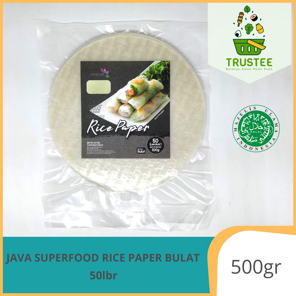 Java Super Food Rice Paper / Kulit Lumpia Bulat 50 Lembar HALAL 500gr