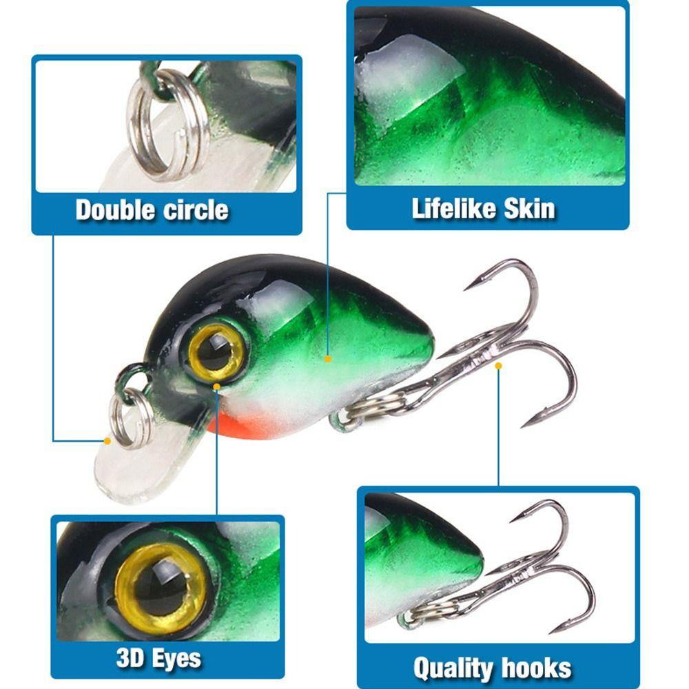 TOP 10 Pcs Umpan Pancing Umpan Engkol Bass Float Wobbler Hard Fishing Lure