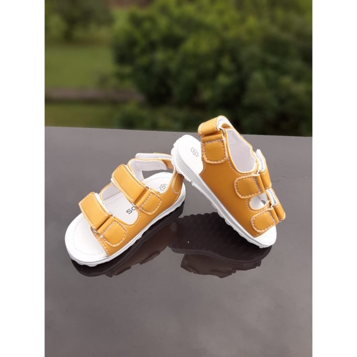 sandal anak perempuan TOKOERS SA03 Sandal Anak Umur 1 2 3 tahun - Unisex Sandal Tali 2 band - Kuning