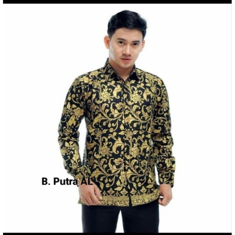 Baju kemeja batik pria lengan panjang/Kemeja batik pria yang terlaris