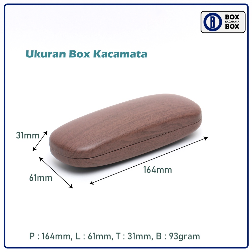 Tempat Kacamata Hard Case / Box Kacamata Cepuk Magnet Motif Serat Kayu Kokoh / Tempat Kacamata A3