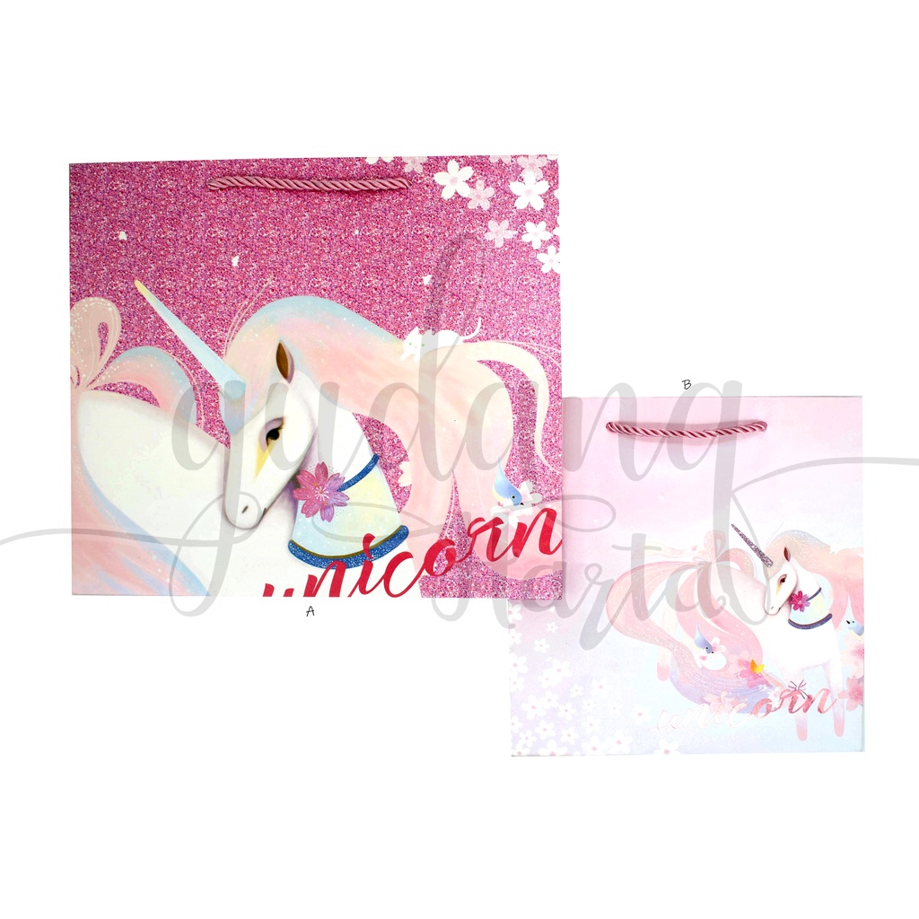 Paaper Bag Unicorn Tas Kado Motif Kuda Poni Lucu Goodie Bag GH 507303