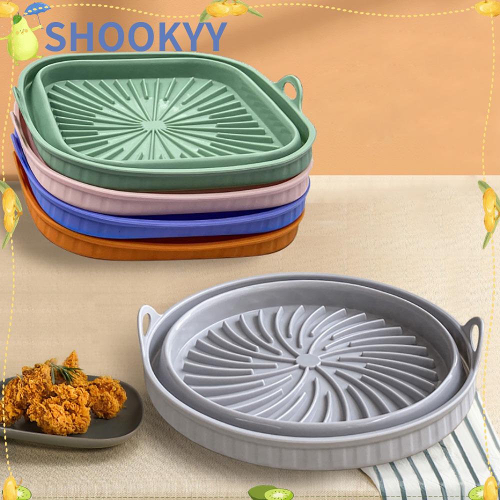 Chookyy Square Silicone Pot Pizza Plate Masak AirFryer Aksesoris Baking Basket