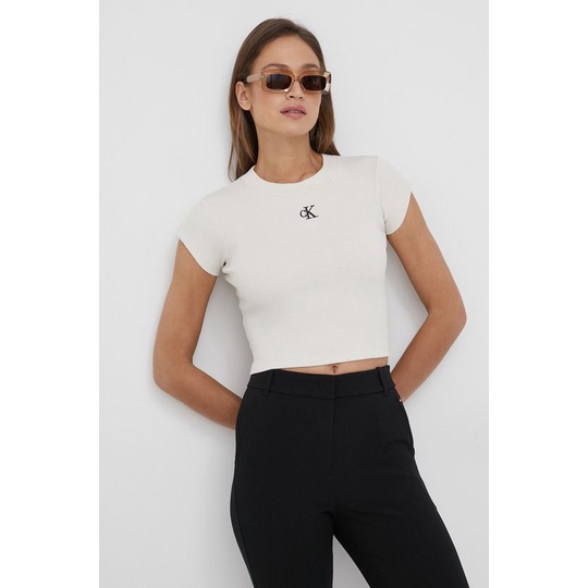 Calvin Klein Cropped Ribbed Tshirt