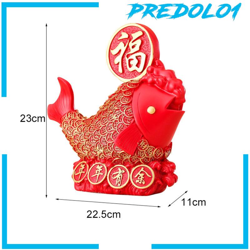 [Predolo1] Patung Ikan Cina Koleksi Hadiah Patung Ornamen Feng Shui Untuk Dekorasi Desktop